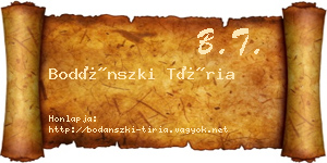 Bodánszki Tíria névjegykártya
